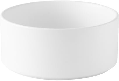 Welloyed 6'' Ceramic Dog Bowl - 30Oz Classic Dogs Food & Water Bowl for Small and Medium Breed Dogs, Heavy Duty Non-Slip Dog Dishes, Food Grade Stoneware Pet Bowl, Dishwasher & Microwave Safe, White