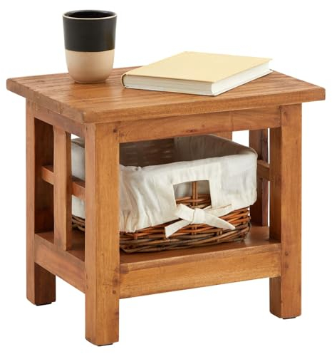 IDIMEX Nachttisch SALEVE, Rattankorb, Massives Mahagoni. Eleganter Nachtschrank für Schlafzimmer, inkl. Ablagefach & weißem Stoffeinsatz. Nachtkästchen, kleine Kommode, Nachttisch Boxspringbett.