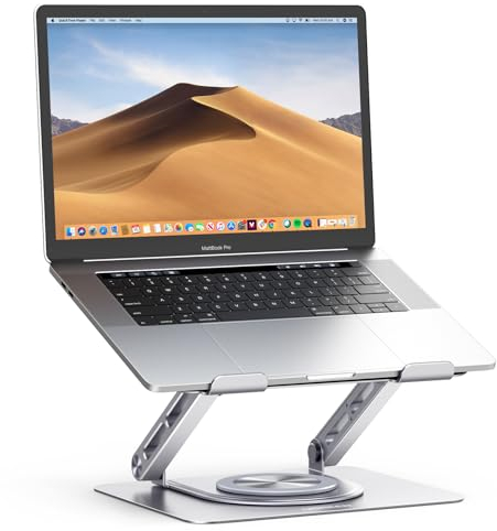 UGREEN Adjustable Laptop Stand for Desk, 360° Rotating, Ergonomic Portable Computer Stand Laptop Holder Riser Compatible with MacBook, Air, Pro, All Laptop 10-17, Gray