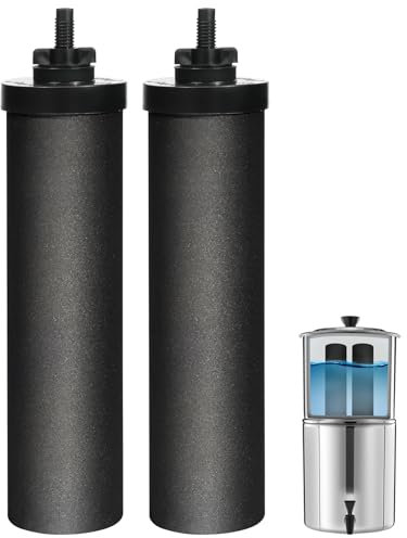 Lot de 2 filtres à eau certifiés NSF/ANSI 42 et 372, de rechange pour filtres à éléments de purification Berkey BB9-2, compatibles avec le système de filtre à gravité Berkey, voyage, large, Royal,
