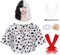 Velmawig Cruella Devil Kostüm Damen Cruella Perücke Schwarz und Weiß Schal für Frauen Halloween Fasching Party Costume VL037