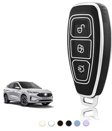 TOOMUME Schlüsselhülle TPU, Autoschlüssel Hülle Passt für Ford Kuga Puma Fiesta Focus Ecosport Mondeo Galaxy Edge Grand C-Max B-Max Mk2 Mk3 Mk4, Schlüsselcover Schutz Schlüsselgehäuse - Smart Key