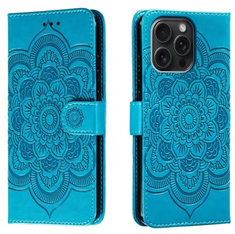 shingtomua for iPhone 13 Pro Case Wallet with Card Holder Kickstand Magnetic Soft Leather Flip Fold Case for iPhone 13 Pro Cover (Blue, iPhone 13 Pro)