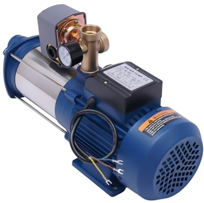 1800 W Pompe Surpresseur 2.6hp 2850rpm 8bar Surpresseur Intelligent Pompe de Jardin pour L'approvisionnement en Eau et L'augmentation Pression L'eau Ménages, L'agriculture, Jardins, Hôtels