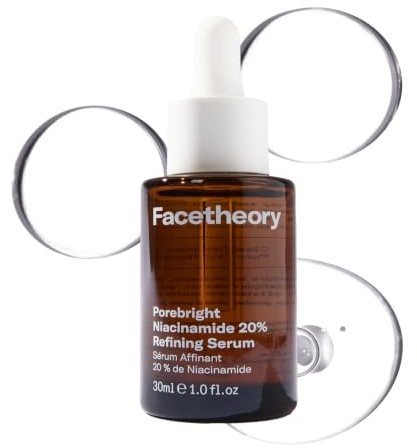 facetheory Porebright Niacinamide 20% Refining Serum (Unscented) - Advanced Niacinamide Serum with Azelaic Acid - Pro-Strength Niacinamide Face Serum for Uneven Tone & Blemishes (30 ml)