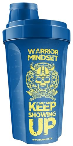 IronMaxx Protein Shaker - 700ml Amarillo| Agitador de proteínas | Tapón de rosca, tamiz, escala | Sin BPA/DEHP, hermético, lavable