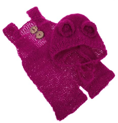 VALICLUD Adorabile Berretto Pagliaccetto Per Neonato in Filato Di Lana Morbido E Delicato Sulla Pelle