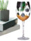 Copas de vino de Navidad, vaso de vino de Navidad con tallo, taza de vidrio clásica, cristalería, copa de vidrio con agujas de pino de árbol de Navidad, vaso de vidrio de Navidad, cristalería festiva