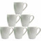 superyes Large Ceramic Mugs-Set of 6, 12oz(360ml) Barrel for Cappuccino Latte, Easy-Grip Handle,Dishwasher, Microwave Safe, White