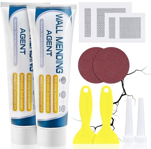 Ceboic Spachtelmasse Weiß Innen, 2x 100g Wandreparaturcreme, Löcher Wand Füllen Weiß, Fertig Spachtelmasse Weiß Wand, Wandausbesserungs Paste für die Reparatur von Rissen, Löchern Peeling, Graffiti