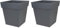 EDA - Pot de Fleur Carré Toscane 50 cm - Volume 87 L - 49,5 x 49,5 x H.52,5 cm - Gris Anthracite (Lot de 2)