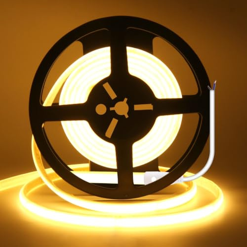 Wisada 220V Neon Streifen Selbstklebend Innen, Schnitt alle 10cm, 2-adrig Anschluss an AC 230V COB LED Band, 240LEDs/m Flexible Superhell LED Lichtband für Weihnachten(Warmweiß,8m)