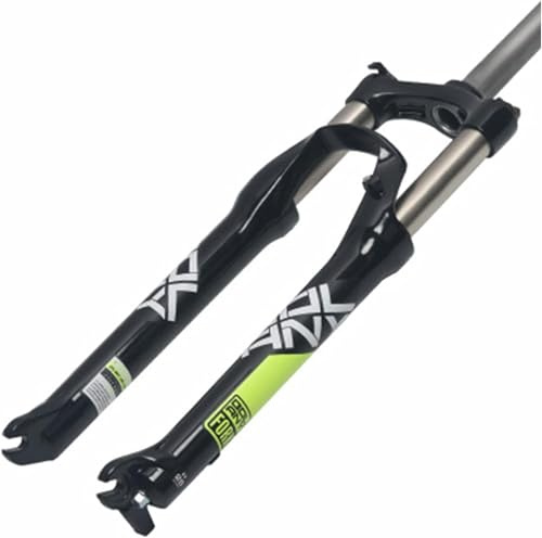 MTB Fahrrad Federgabel, 24 Zoll Manueller Lockout-hub 100mm Gerader Rohrachse: 9mm Scheibenbremsen, Dark Green, 24inch