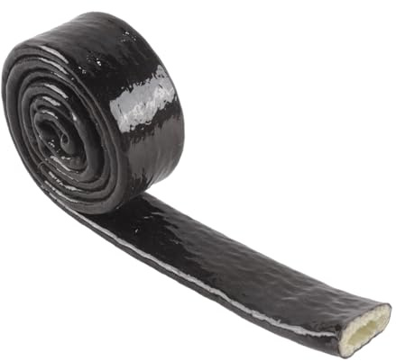 Hoite Fire Proof Heat Hose Fiberglass Wrap 1m Heat Shield Roll Flexible Auto Fuel Line Wire Sleeve Black 19mm