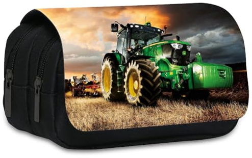 HOXSNII Traktoren Federmäppchen, Federmäppchen Große, Aufbewahrung Bleistift Tasche, Unisex Exquisite Beautiful Pencil Case, Handheld Büro Briefpapier Tasche Geeignet Etui für Mädchen Jungen-A
