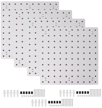 Sirxlevcy 4PCS Wall Hanging Pegboard Wall Organizer White Pegboard for Craft Room, Garage