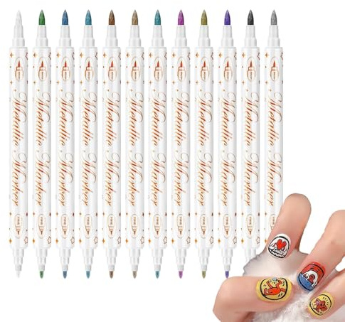 Rotuladores Para Pintar Uñas 12 Colores Marcadores De Punta Doble Para