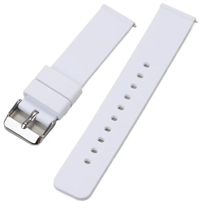 Bracelet de montre en silicone à dégagement rapide for hommes et femmes(White,15mm)