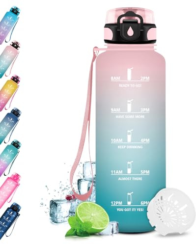 JAPORIA Botella de Agua 1.5 litro, Botella Agua Deporte, Cantimplora Prueba de Fugas, Reutilizable, sin BPA, Garrafa Agua para Adulto, Gimnasio, Colegio, Camping, Oficina