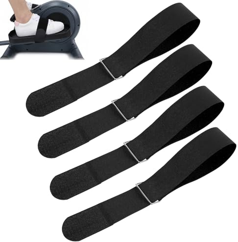 4 Stück Pedalriemen Fahrrad Fahrradpedalgurte Universal Fahrrad Pedal Straps rutschfest Und Verstellbar für Heimtrainer Kinder-Fahrrad Fahrradzubehör Mountainbike-Pedale Schwarz
