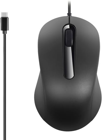 FROMCEO Mouse USB portatile di tipo C, 3 pulsanti, 1000 DPI, ergonomici, per videogiochi per computer portatili e altri dispositivi di tipo USB