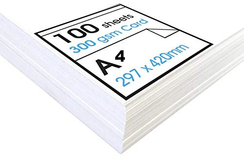 100 x A4 PREMIUM THICK WHITE PRINTER CRAFT CARD 300gsm