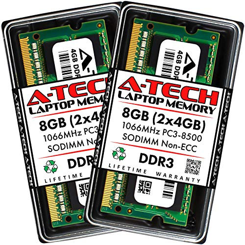 Computer portatile RAM SODIMM DDR3 RAM 204 pin PC3 – 8500 PC3 – 12800 SODIMM PC3 – 10600 Genuine a-tech marca PC3-8500 8GB Kit (2 x 4GB)