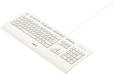 Logitech K280e Pro Kabelgebundene Business Tastatur für Windows, Linux und Chrome, USB-Anschluss, Handballenauflage, Spritzwassergeschützt, PC/Laptop - Weiß