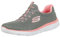 Skechers Summits, Zapatillas Mujer, Grey Mesh Pink Trim, 38.5 EU