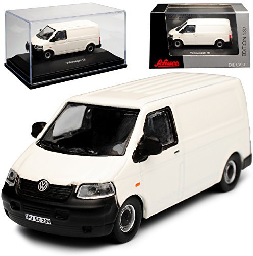 Schuco Volkwagen T5 Transporter Kasten Weiss Vor Facelift 2003-2009 H0 1/87 Modell Auto mit individiuellem Wunschkennzeichen