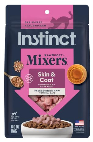 Instinct Freeze Dried Mixers, Cat Food Toppers, Skin & Coat, 5.5 oz