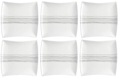 Set De 6 Assiettes Plates Carrée - 26 Cm X 26 Cm - Porcelaine