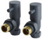 Milano Anthracite Angled Heated Towel Rail Radiator Valves