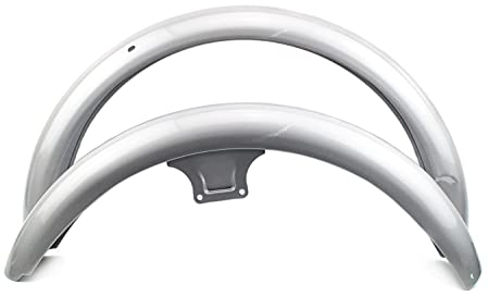 BISOMO Kotflügel Set, Schutzblech, Kotflügelschutz, Silber lackiert, Für Vorn & Hinten, Kompatibel mit Simson S50, S51, S70