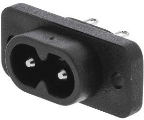CABLEPELADO IEC C8 Netzstecker, Kleeblattgehäuse, IEC320 C8, 2,5 A, 250 V, CE, Schweißinstallation, geeignet für Leiterplattenmontage