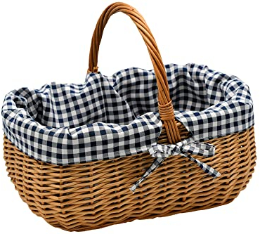 Korb Weidenkorb Einkaufskorb Picknickkorb 33/23/13cm Stabiler Tragekorb aus Weide Vollweide K1-014-SBW