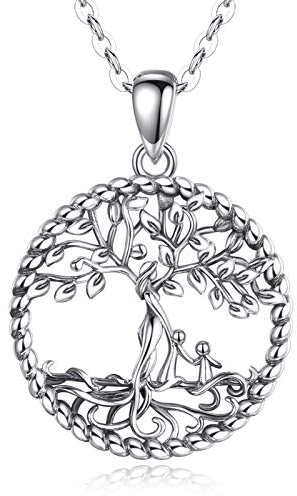 AEONSLOVE Lebensbaum Kette Damen Mutter Tochter Kette Baum des Lebens Anhänger Silber 925 Muttertag Mama Halskette Geschenk für Mütter Oma Mothers Day Gifts (2 Kinder)
