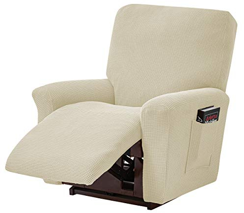 TOPCHANCES Ruhesessel Bezüge, Stretch Relaxsessel Bezug, Jacquard Sesselbezug, Sesselschoner für Fernsehsessel, Recliner Sesse(Beige)