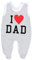 TupTam Unisex Baby Strampler mit Spruch I love Mum and Dad, Farbe: I love Dad Streifen Grau, Größe: 62