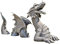 Yumech Statue de jardin en forme de dragon – Grande décoration de dragon gothique en résine pour pelouse et château