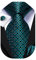 Dubulle Herren Krawatte, Einstecktuch, Manschettenknöpfe, Paisleymuster, Set für Herren, Anzug für Business, Hochzeit, petrol, Medium