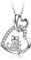 PAPAGENA Kette Damen, 925 Silber Halskette Kazte, Silber Herzkette für Frauen Mädchen, Geschenke für Katzenliebhaber Mutter Tochter Freundin Valentinstag Geburtstag Jubiläum 45+5 cm