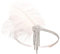 LEEMASING Damen-Fascinator mit Federn, Retro-Stil, Kopfband, Accessoire für Hochzeit, Teeparty, Weiß