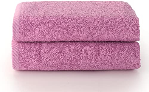 Top Towel - Plus - Toallas de baño grandes - Toallas baño - 2 toallas de mano o lavabo- 50x100 cms - Algodon 100% - Malva