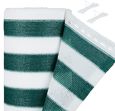 Relaxdays Frangivista, 1,5x25 m, Telo Ombreggiante, Rete Copri Recinzioni Esterno e Ringhiere Balconi, Bianco-Verde, Set da 1