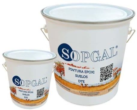 Sopgal Pintura Epoxi Suelos (5+1kg,Carta RAL) - Especial para garajes, almacenes o industria. Alta resistencia al desgaste (Acabado Antideslizante)