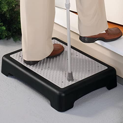 Unibos Portable Indoor Outdoor Half Step Stool, Portable Step Riser for Elderly & Disabled, Antislip Half Step Door Step Up Platform for Stairs, Cars, Bed, Chair, Shower White