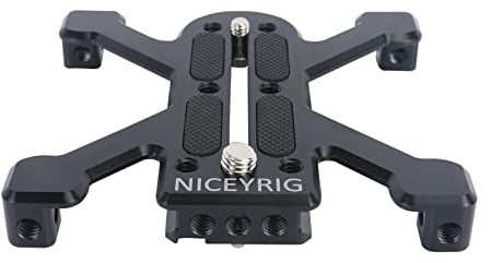NICEYRIG Kamera-Schnellwechselplatte mit 1/4 Zoll auf 3/8 Zoll Schraubenadapter, kompatibel für Arca-Swiss Standard, geeignet für große DSLR- und spiegellose Kamera, mit 4 Füßen stabiler Unterstützung