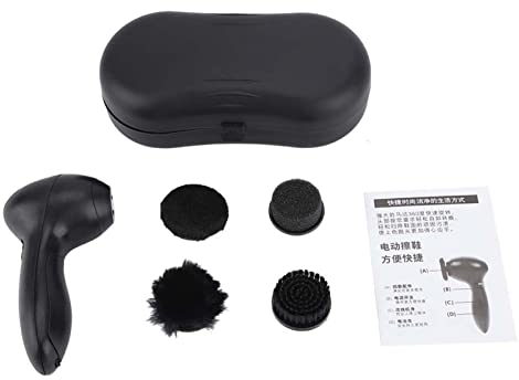 Tyenaza Elektrische Schuhputzmaschine, tragbare Schuhputzmaschine mit 1 Box und 4 Bürsten, tragbare Schuhputzbürsten für die Wartung von Ledertaschen und Autositzen