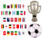 labreeze World Cup Bunting 32 Countries Flags Inflatable Football, Trophy World Cup Match Decorations